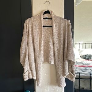 NSF oatmeal crop wrap sweater